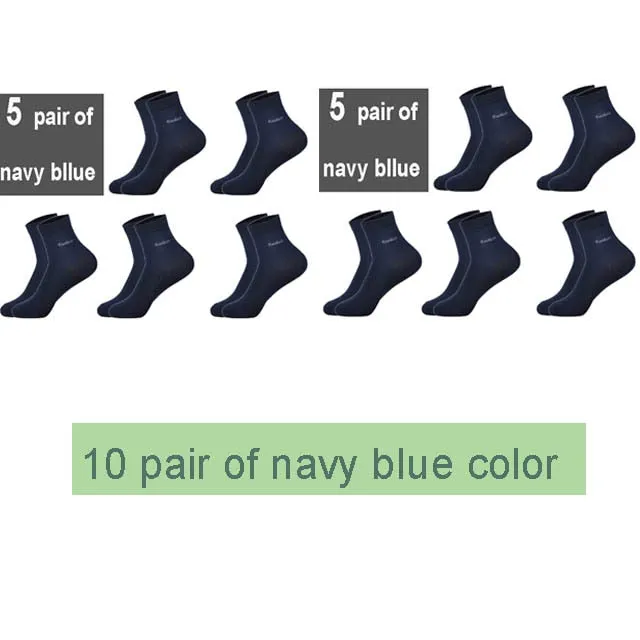10 Pairs Breathable Anti-Bacterial Men Bamboo Fibre Socks