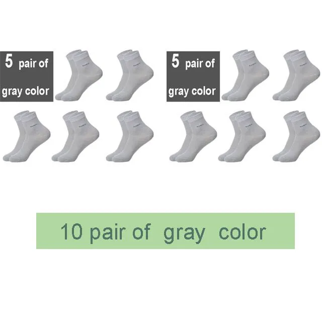 10 Pairs Breathable Anti-Bacterial Men Bamboo Fibre Socks