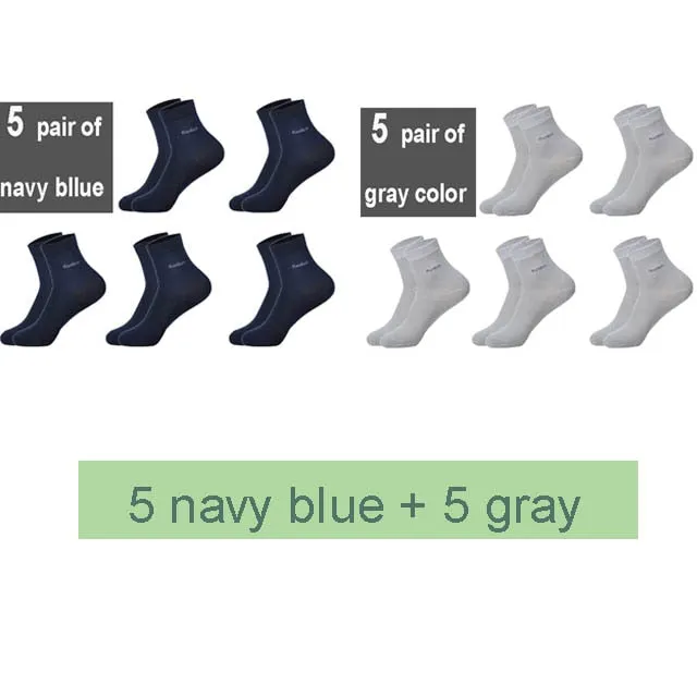 10 Pairs Breathable Anti-Bacterial Men Bamboo Fibre Socks