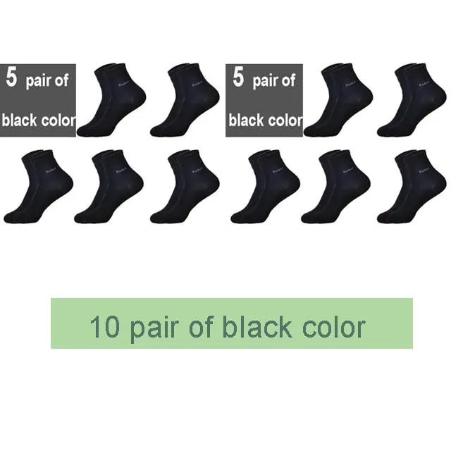 10 Pairs Breathable Anti-Bacterial Men Bamboo Fibre Socks