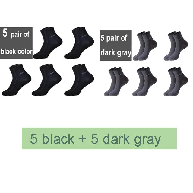 10 Pairs Breathable Anti-Bacterial Men Bamboo Fibre Socks
