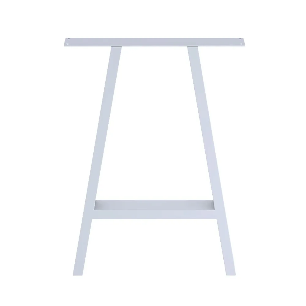 2x Rustic Dining Table Legs Steel Industrial Vintage 71cm - White