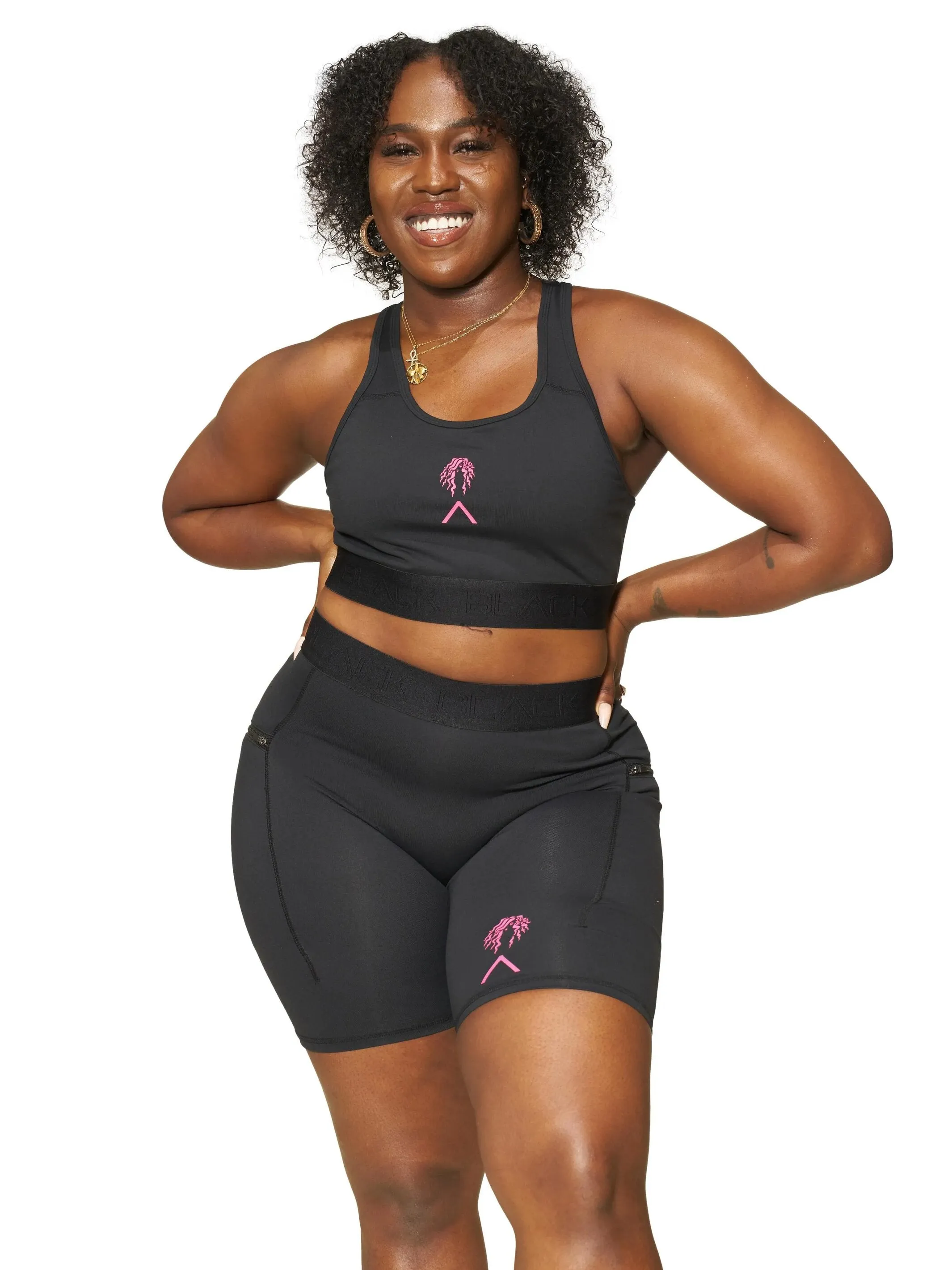 Actively Black x Mielle Pink Biker Shorts