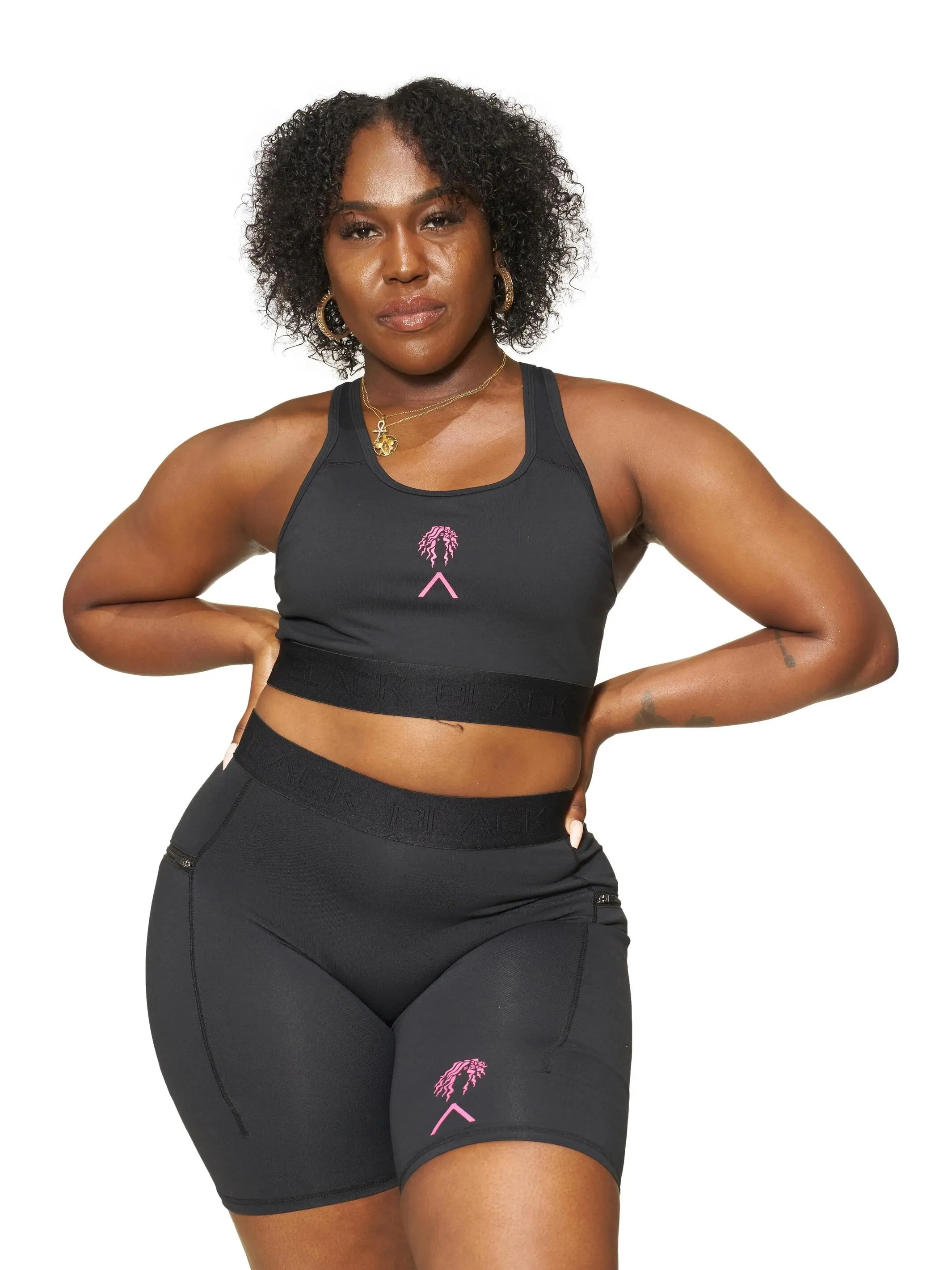 Actively Black x Mielle Pink Biker Shorts