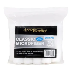 Arroworthy Classic Microfibre Mini Rod Style Short Pile (Pack of 10) 4" Roller