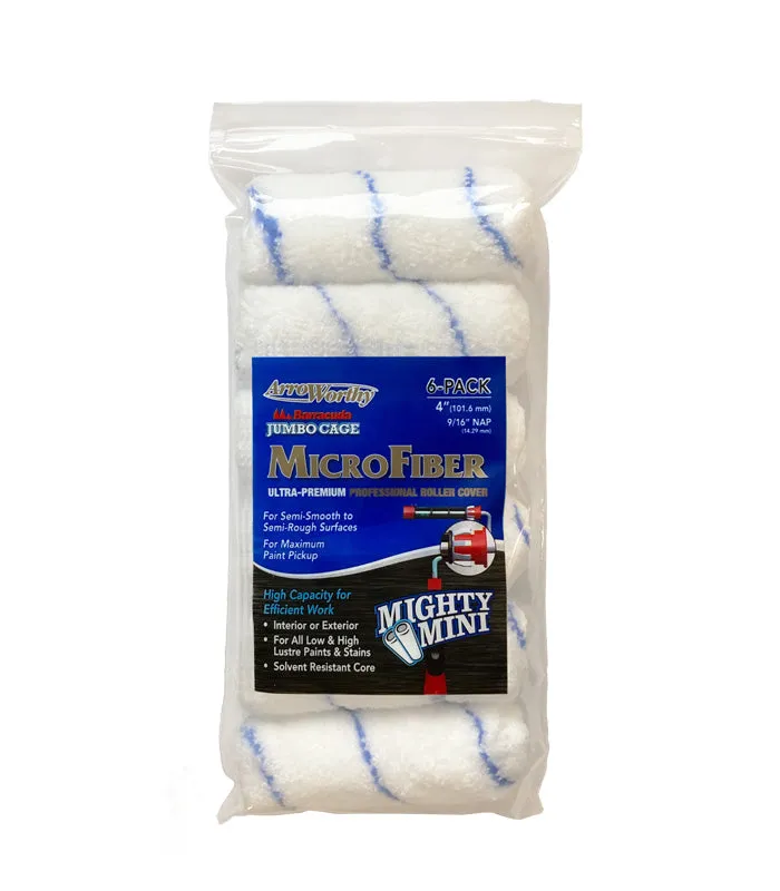 Arroworthy Microfiber Jumbo Cage Roller Sleeve - 6 Pack