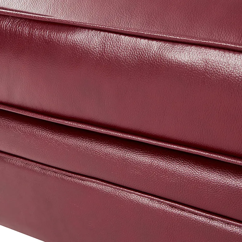 Basilio Contemporary Genuine Leather Ottoman for Living Room