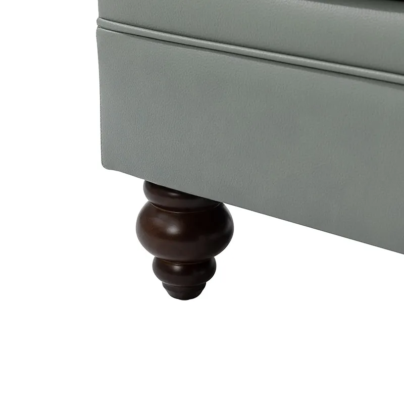 Basilio Contemporary Genuine Leather Ottoman for Living Room