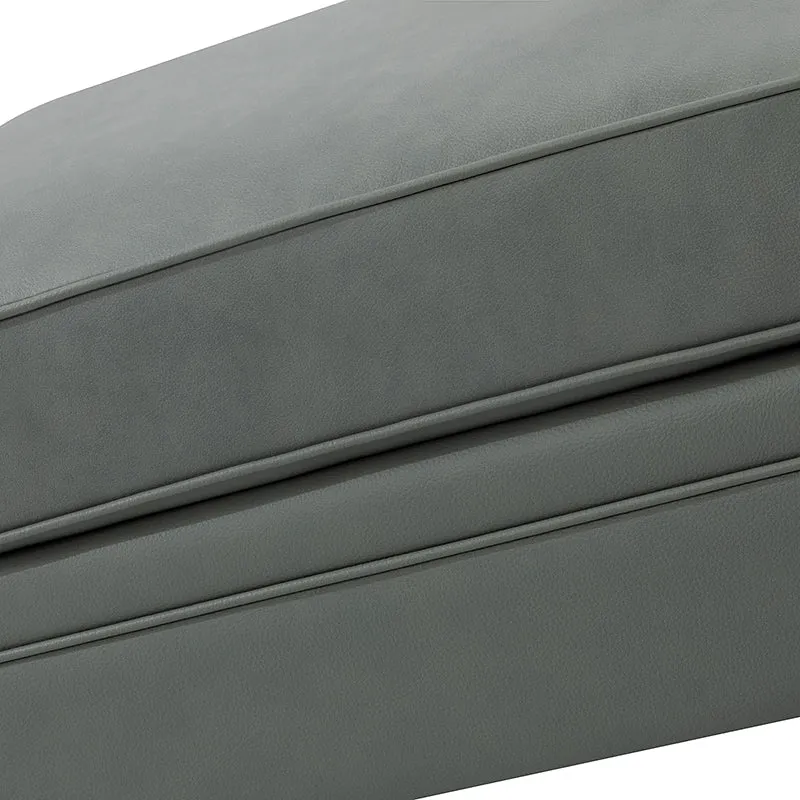 Basilio Contemporary Genuine Leather Ottoman for Living Room