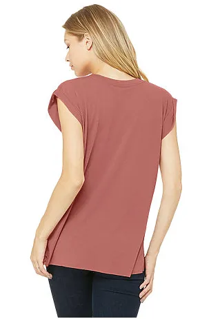 Bella   Canvas Ladies' Flowy Muscle Tee with Rolled Cuff