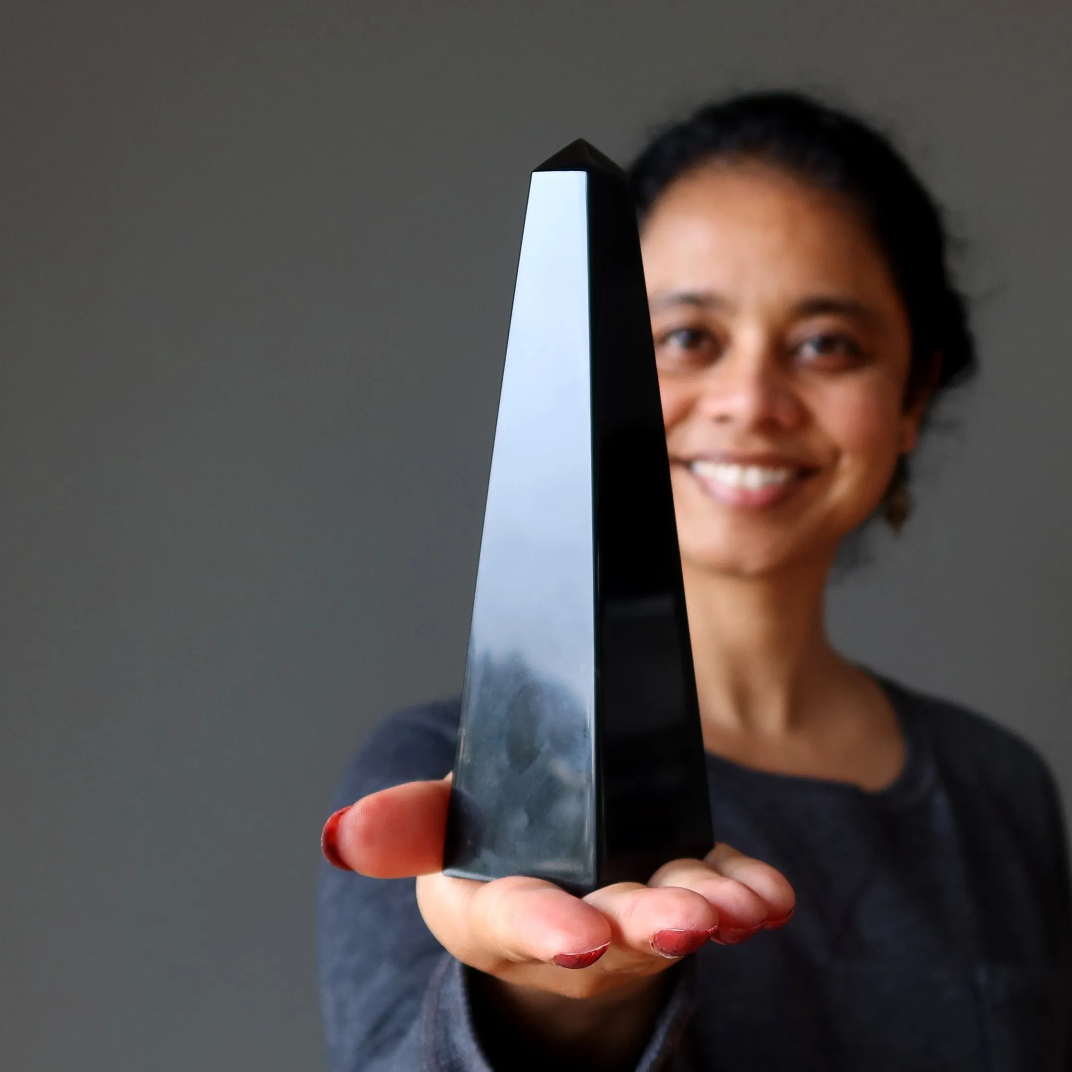 Black Obsidian Tower Wand Pillar of Protection