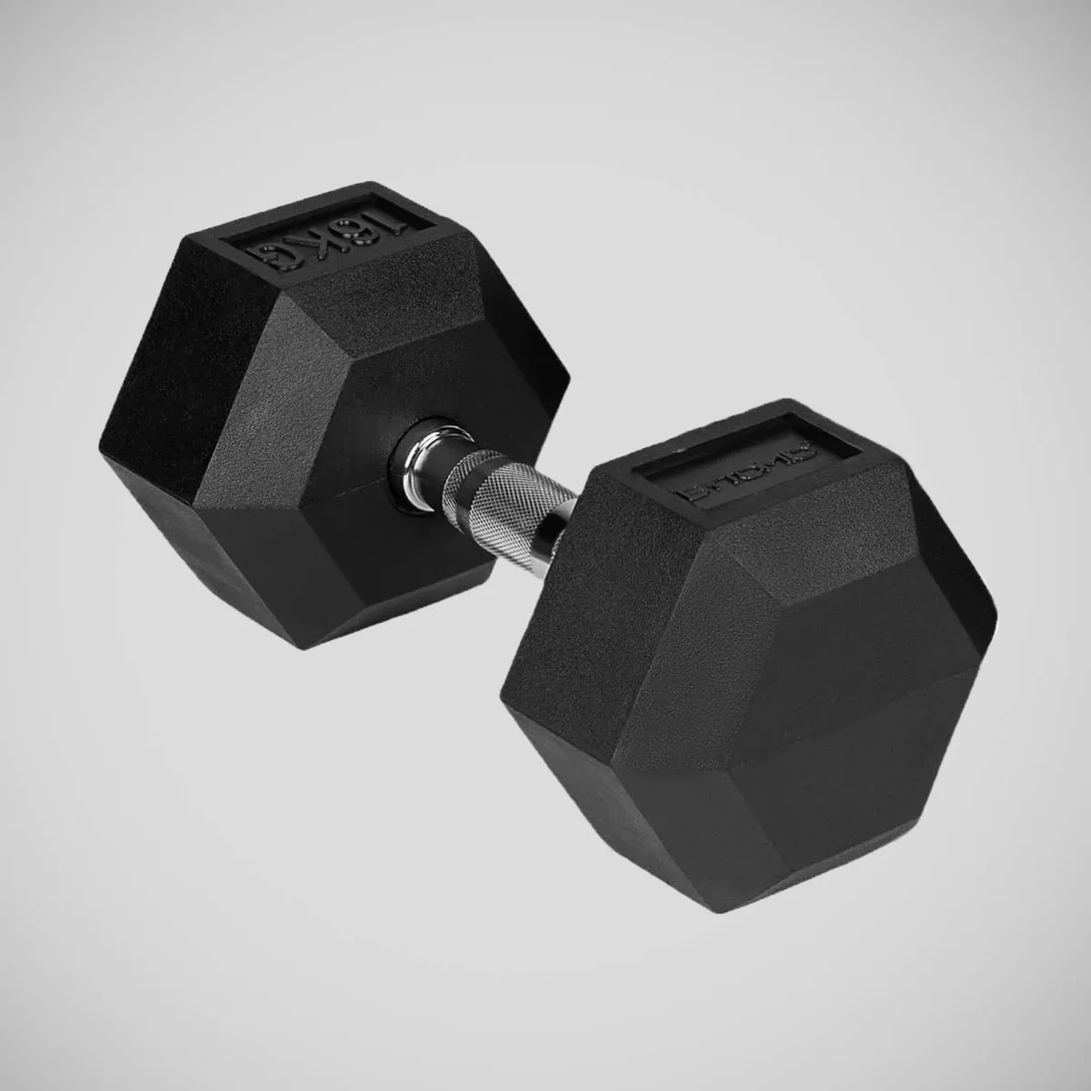 Bytomic Rubber 16kg Hexagon Dumbbell Single Black