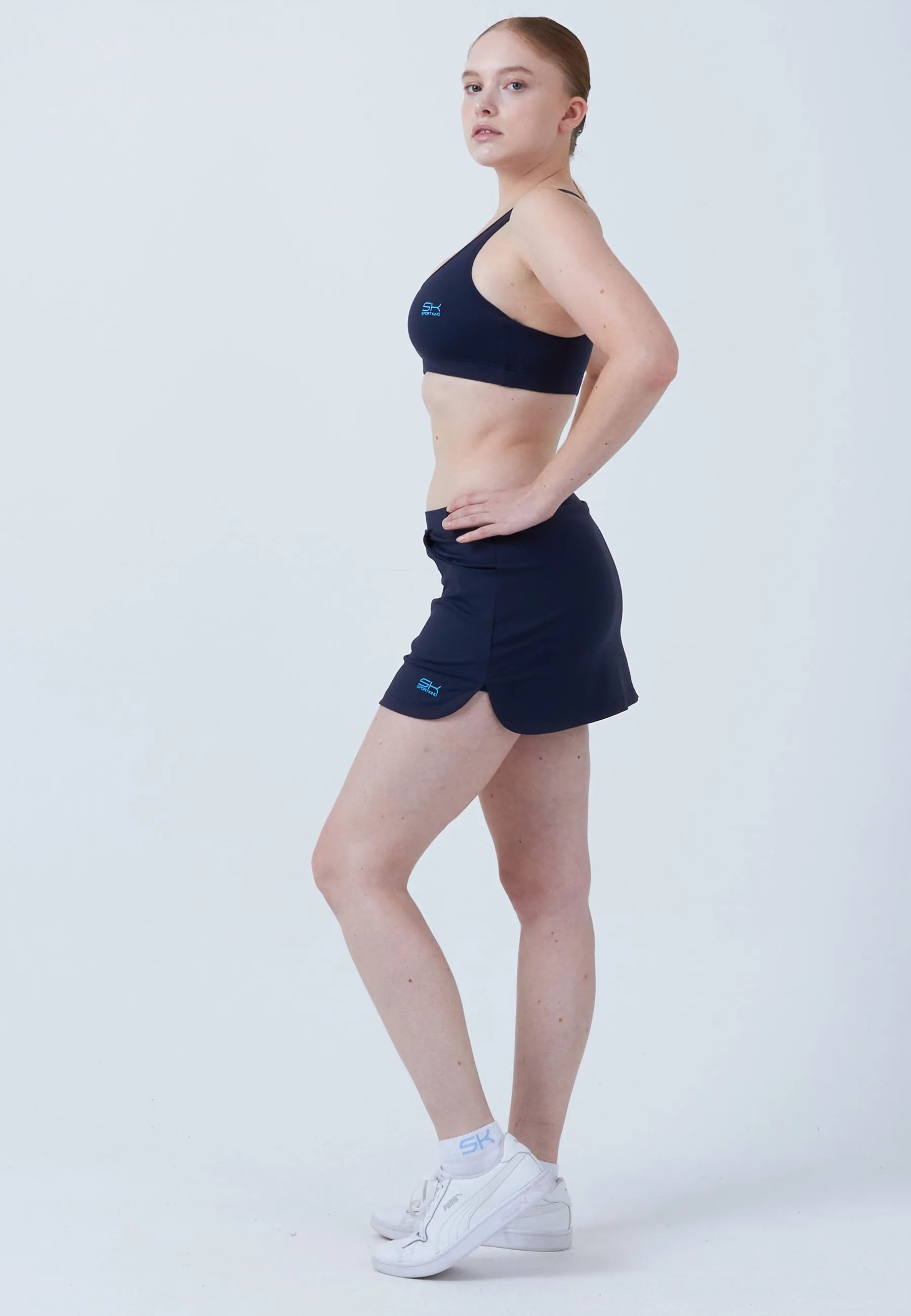 Classic Tennis Skort with pockets, navy blue