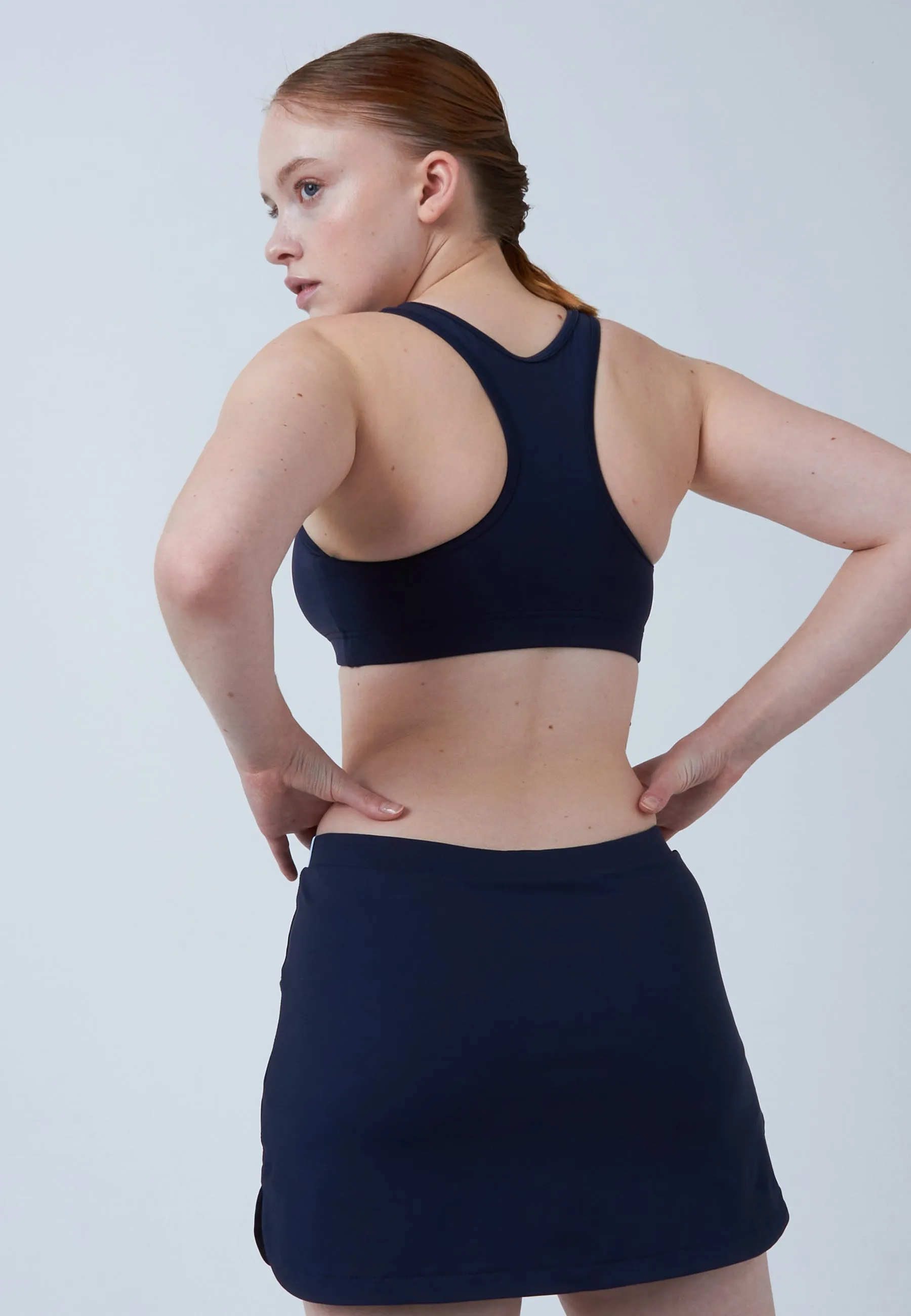 Classic Tennis Skort with pockets, navy blue