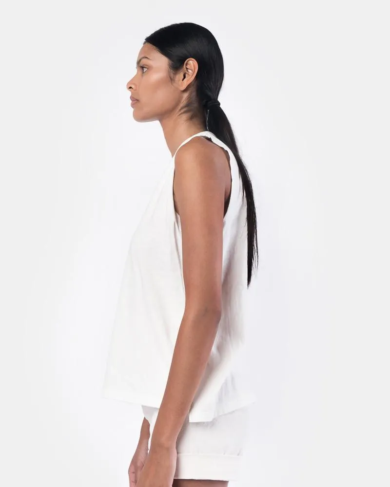Cotton Vintage Single Jersey Muscle Tee in Off White