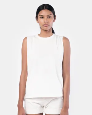 Cotton Vintage Single Jersey Muscle Tee in Off White