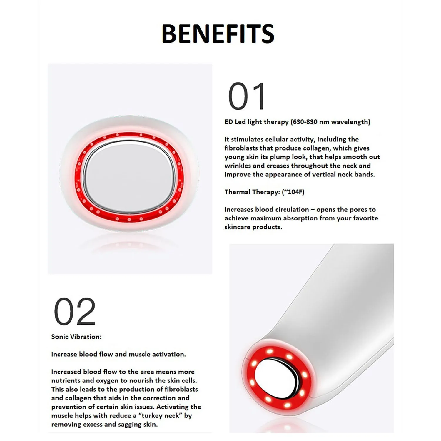 Dermalactives New Age 2.0 LED Facial Ultrasonic Therapy Device