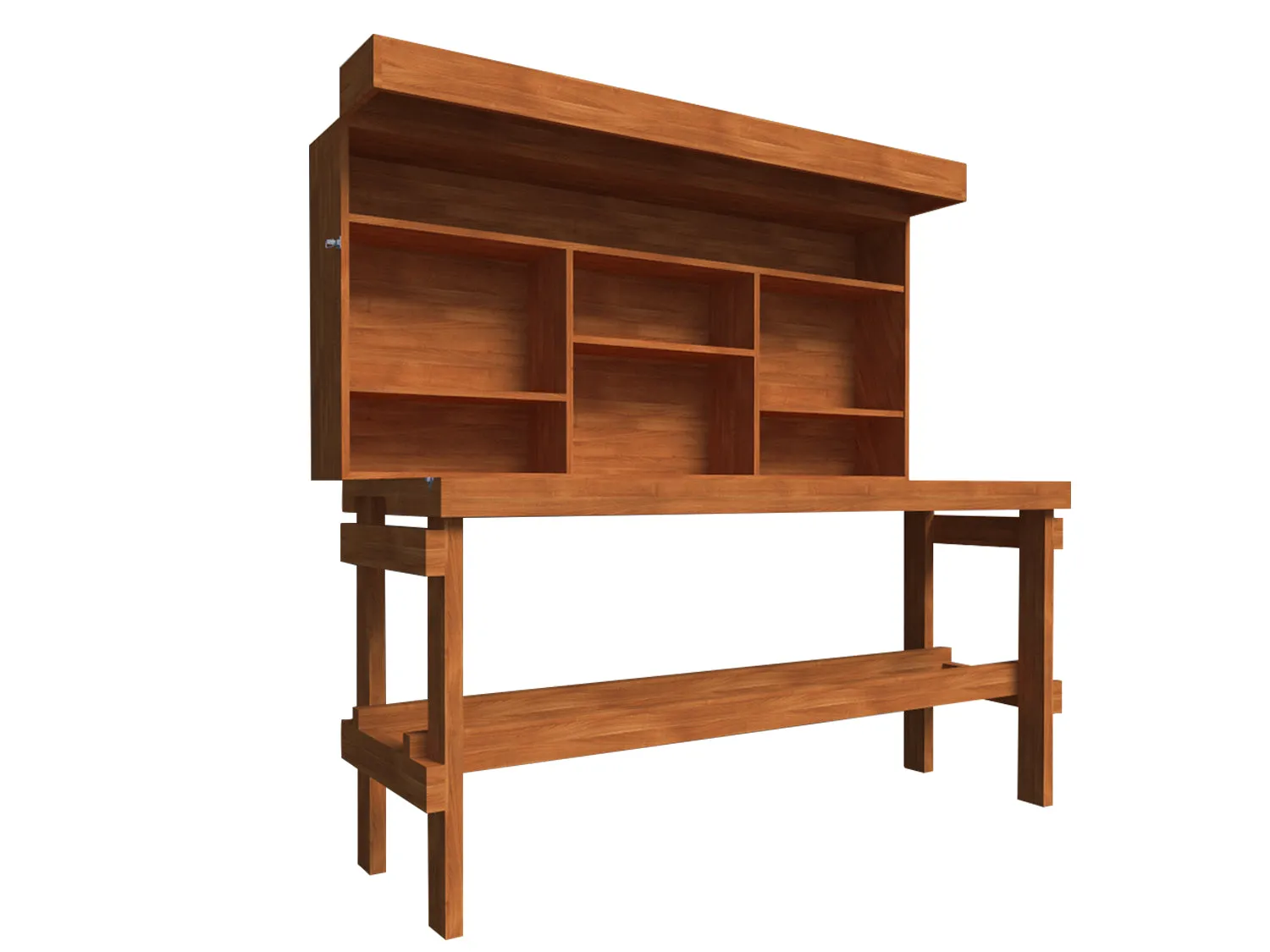 DIY Folding Workbenches Plans - Garage Storage Working Benches With Shelf Organizer