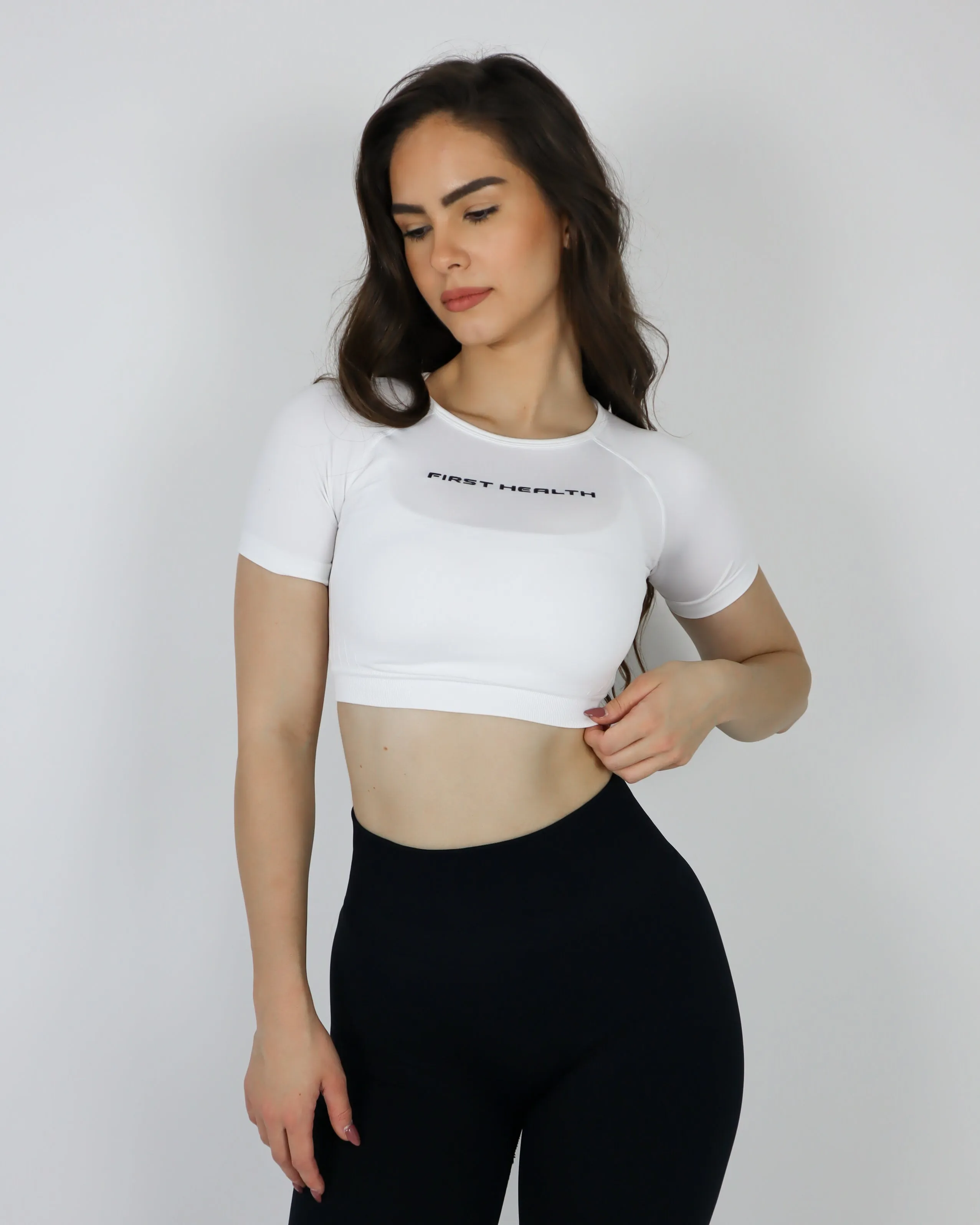 Enhance Cropped Tee - White
