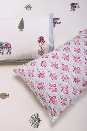 Gajgamini Cream Cotton Percale Bedsheet
