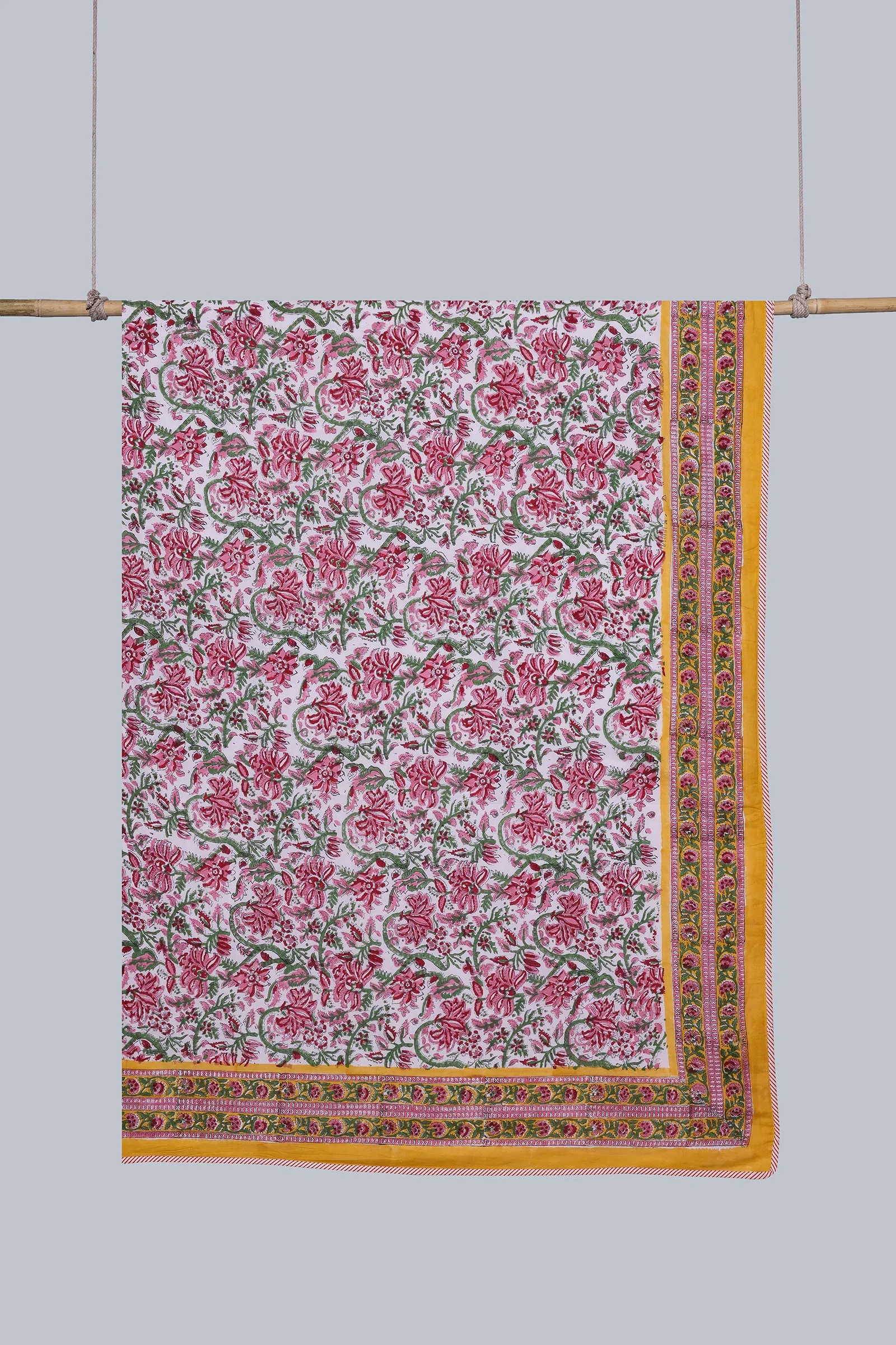 Gayatri Mustard Green Reversible Cotton Muslin Dohar