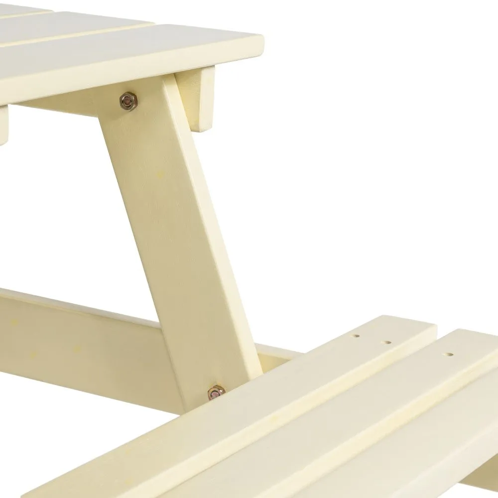 Giantex 59" Modern Classic Outdoor Wood Picnic Table Benches with Umbrella Hole