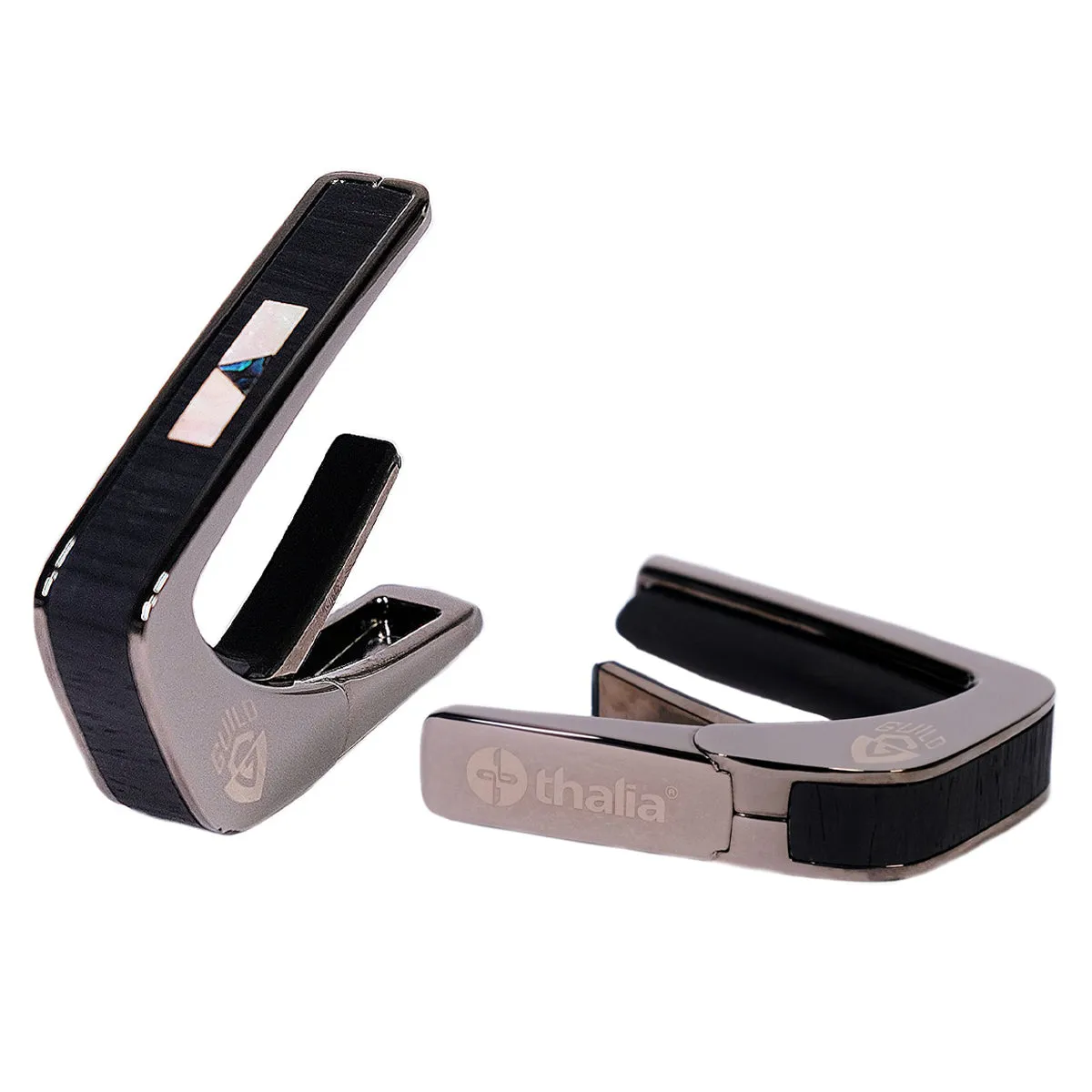 Guild by Thalia Black Chrome Capo ~ Ebony Inked with V Block Fingerboard Inlay