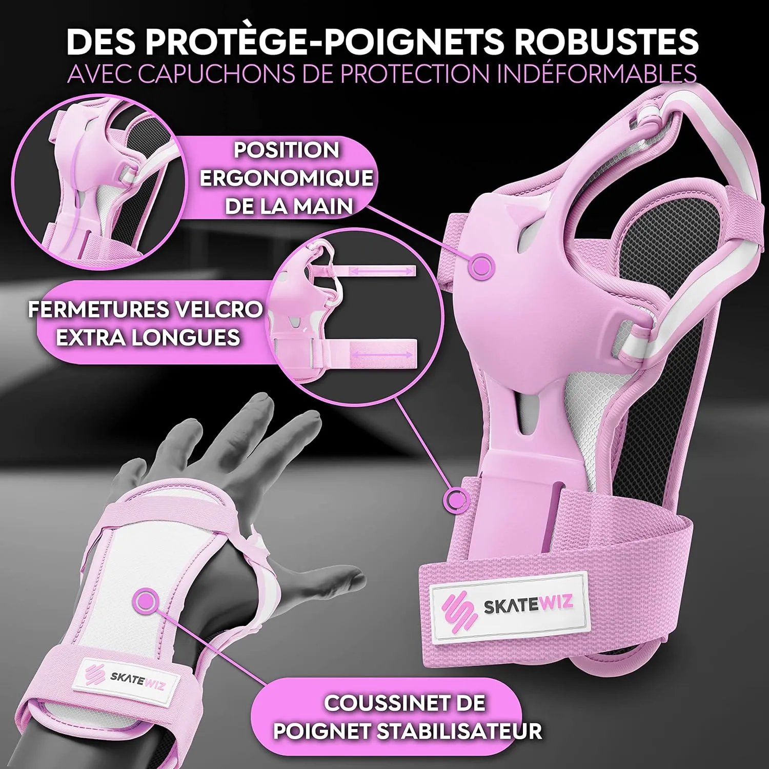 Kit de Protection Roller - Protection Skateboard Enfant et Adulte 6 pices avec Genouillres, Coudires et Protge-Poignets | Fitnessterapy