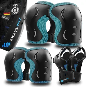 Kit de Protection Roller - Protection Skateboard Enfant et Adulte 6 pices avec Genouillres, Coudires et Protge-Poignets | Fitnessterapy