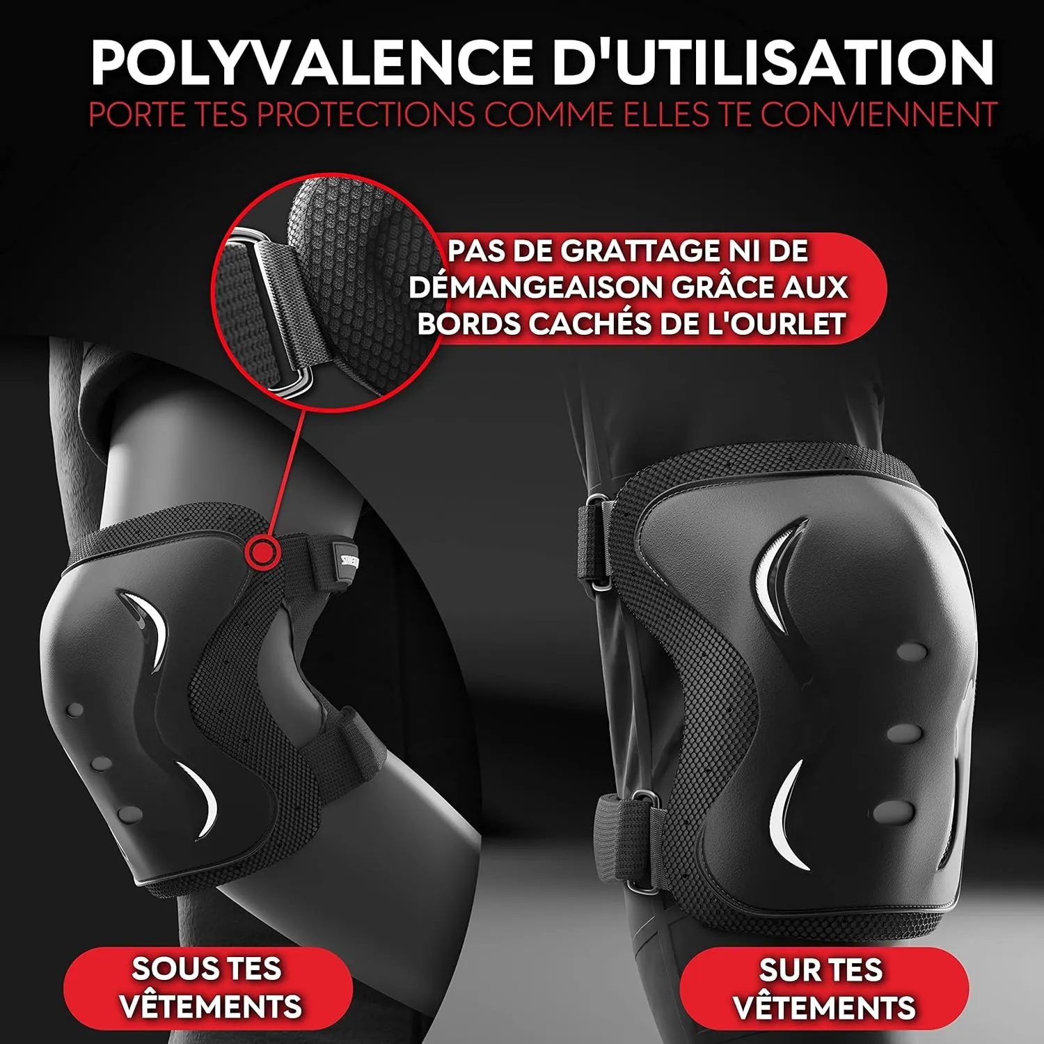 Kit de Protection Roller - Protection Skateboard Enfant et Adulte 6 pices avec Genouillres, Coudires et Protge-Poignets | Fitnessterapy