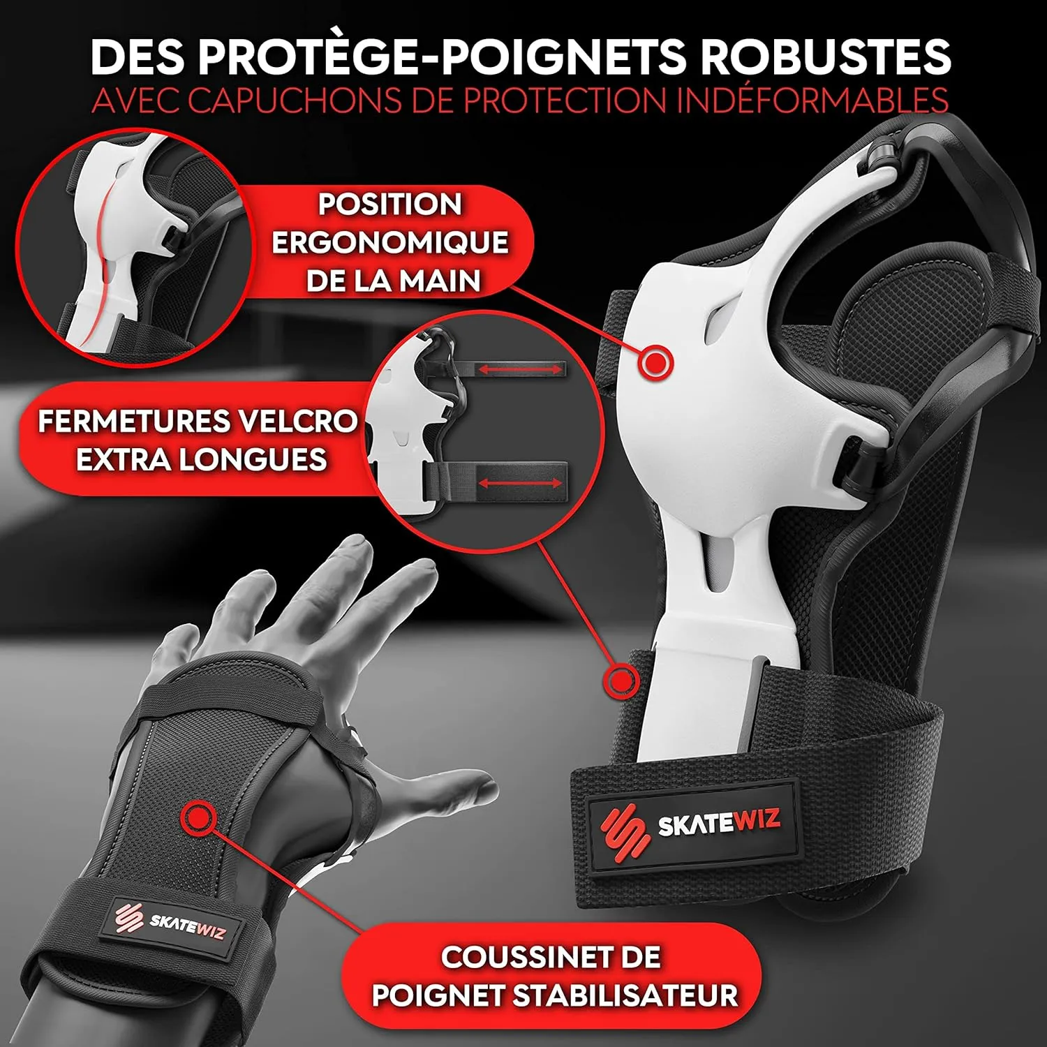 Kit de Protection Roller - Protection Skateboard Enfant et Adulte 6 pices avec Genouillres, Coudires et Protge-Poignets | Fitnessterapy