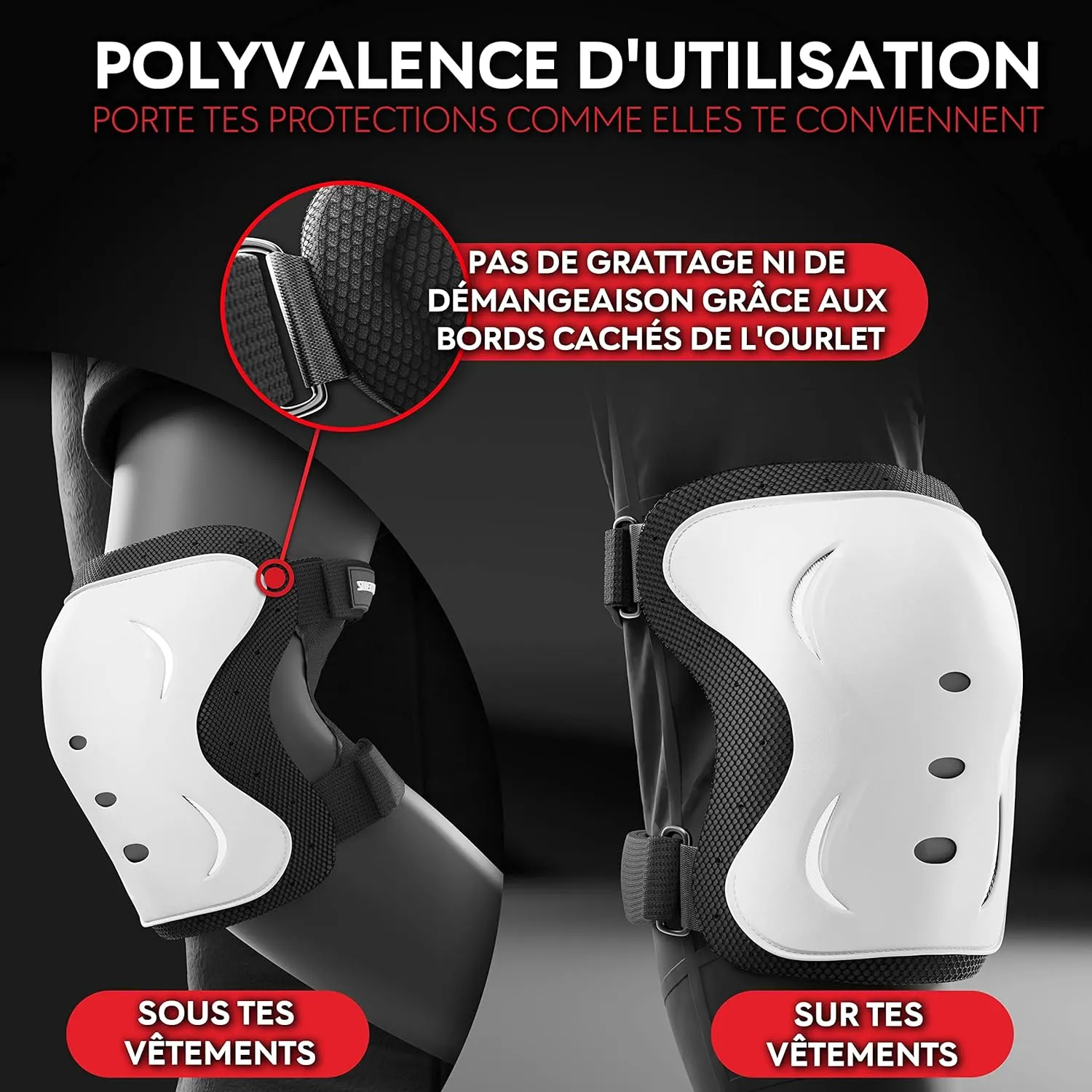Kit de Protection Roller - Protection Skateboard Enfant et Adulte 6 pices avec Genouillres, Coudires et Protge-Poignets | Fitnessterapy