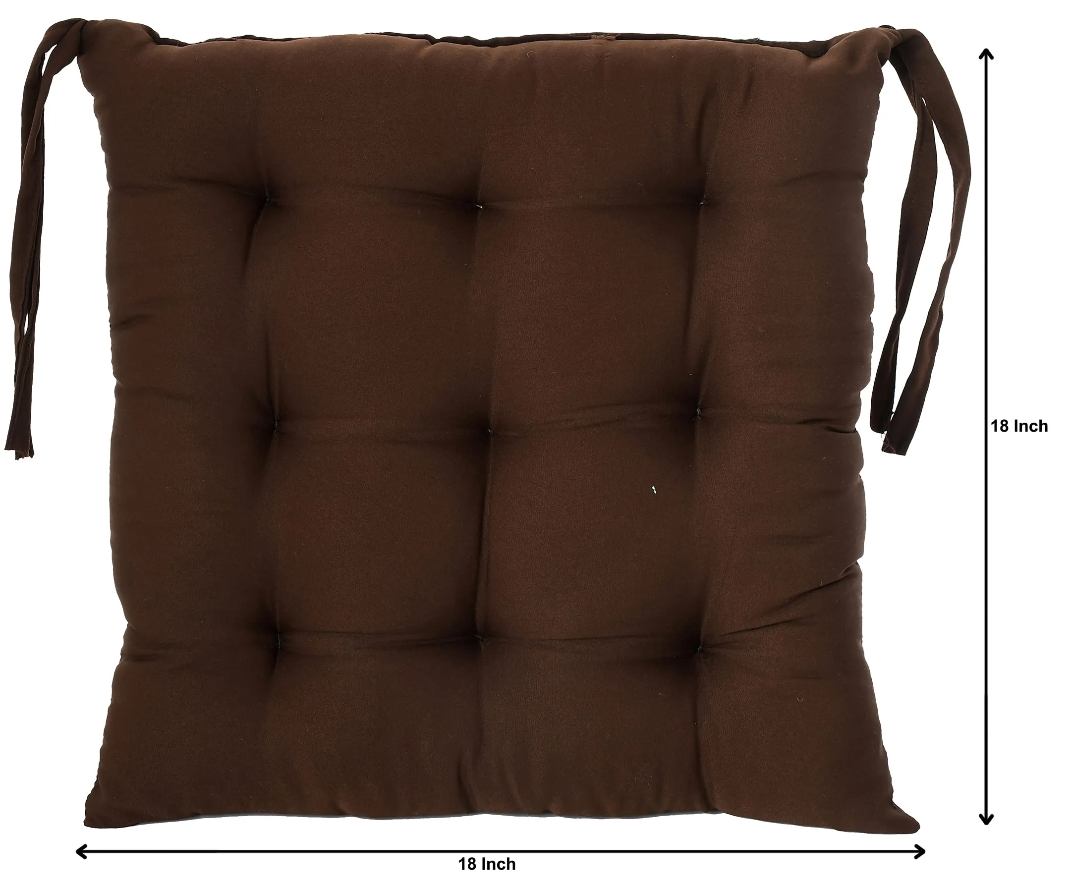 Kuber Industries Microfiber Chair Pad|Chair Cushion Pad for Office, Home|Sitting Cushion|Pack of 2 (Brown)
