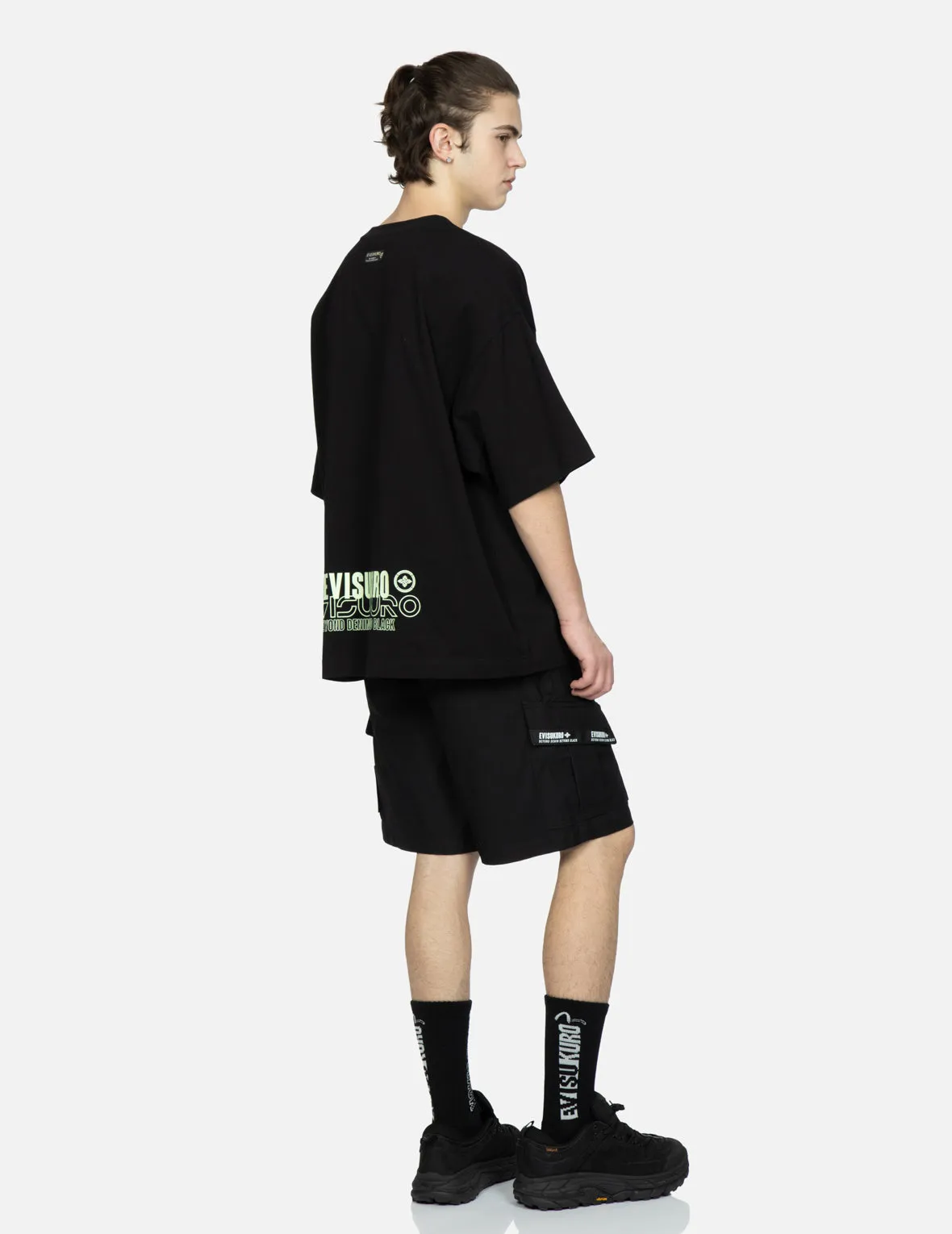 Logo Tape Patching Cargo Shorts