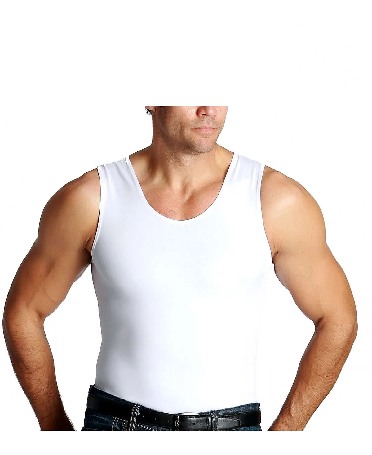 Men's big & tall insta slim tank top with compression muscles Instaslim