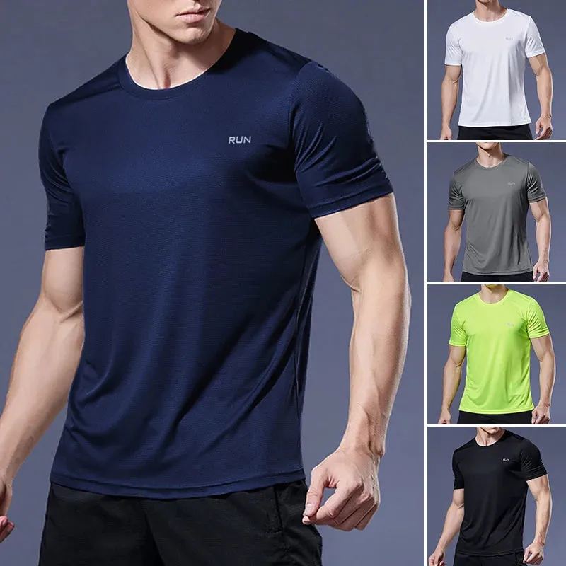 Men's Quick-Dry Running Shirts  Compression Soccer Jerseys & Gym Workout T-Shirts