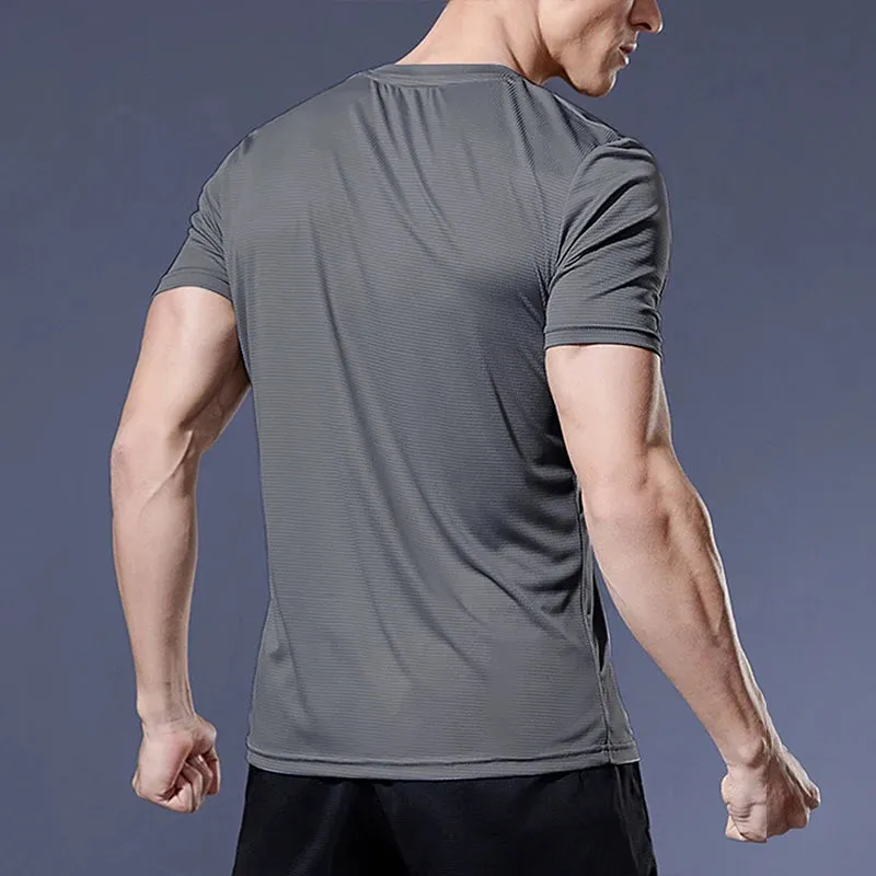 Men's Quick-Dry Running Shirts  Compression Soccer Jerseys & Gym Workout T-Shirts