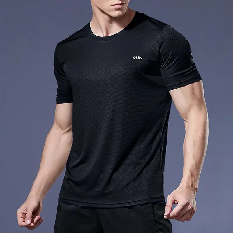 Men's Quick-Dry Running Shirts  Compression Soccer Jerseys & Gym Workout T-Shirts