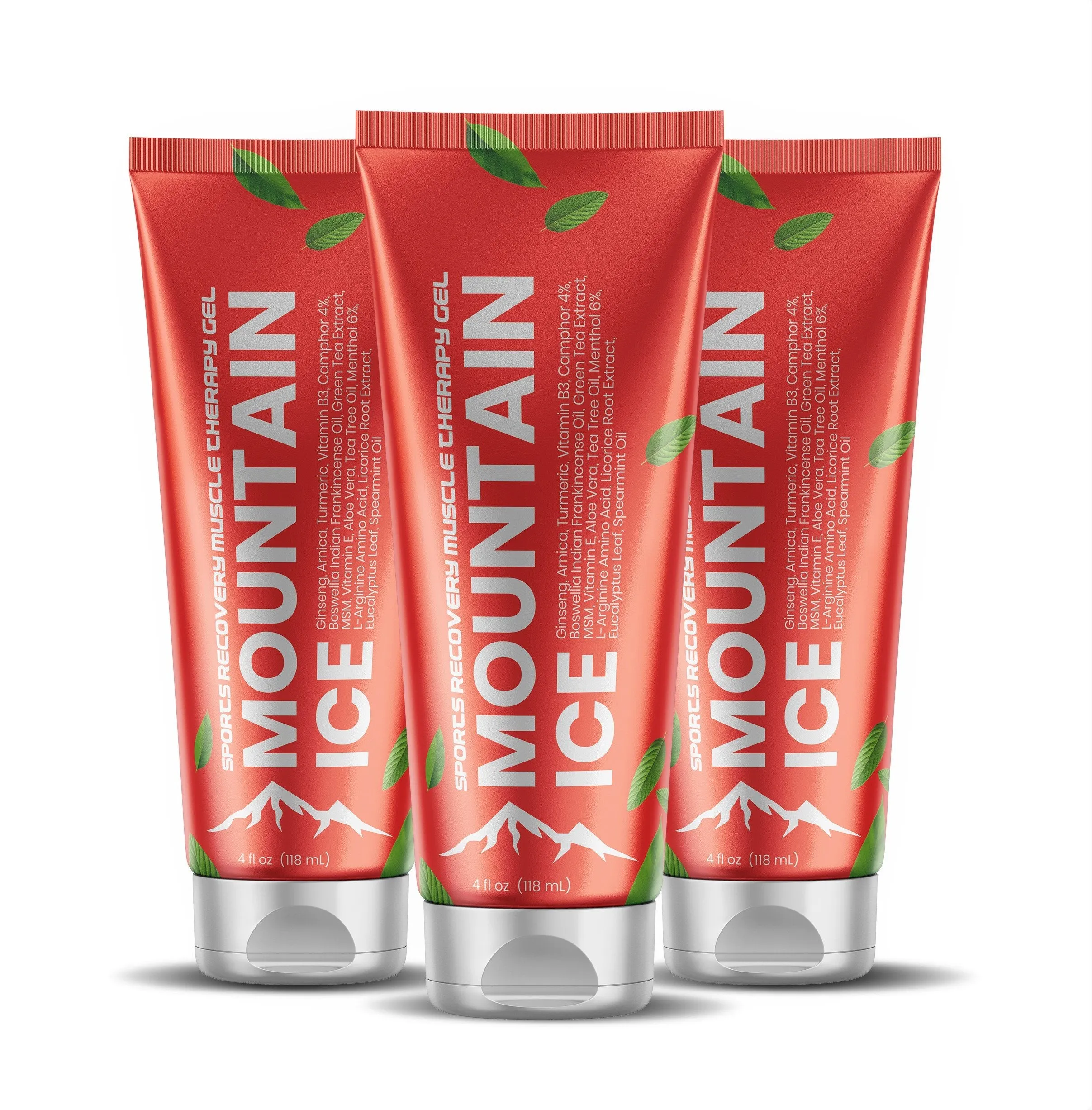 Mountain Ice Sports Recovery Muscle Pain Relief Gel 4oz (3-PACK)