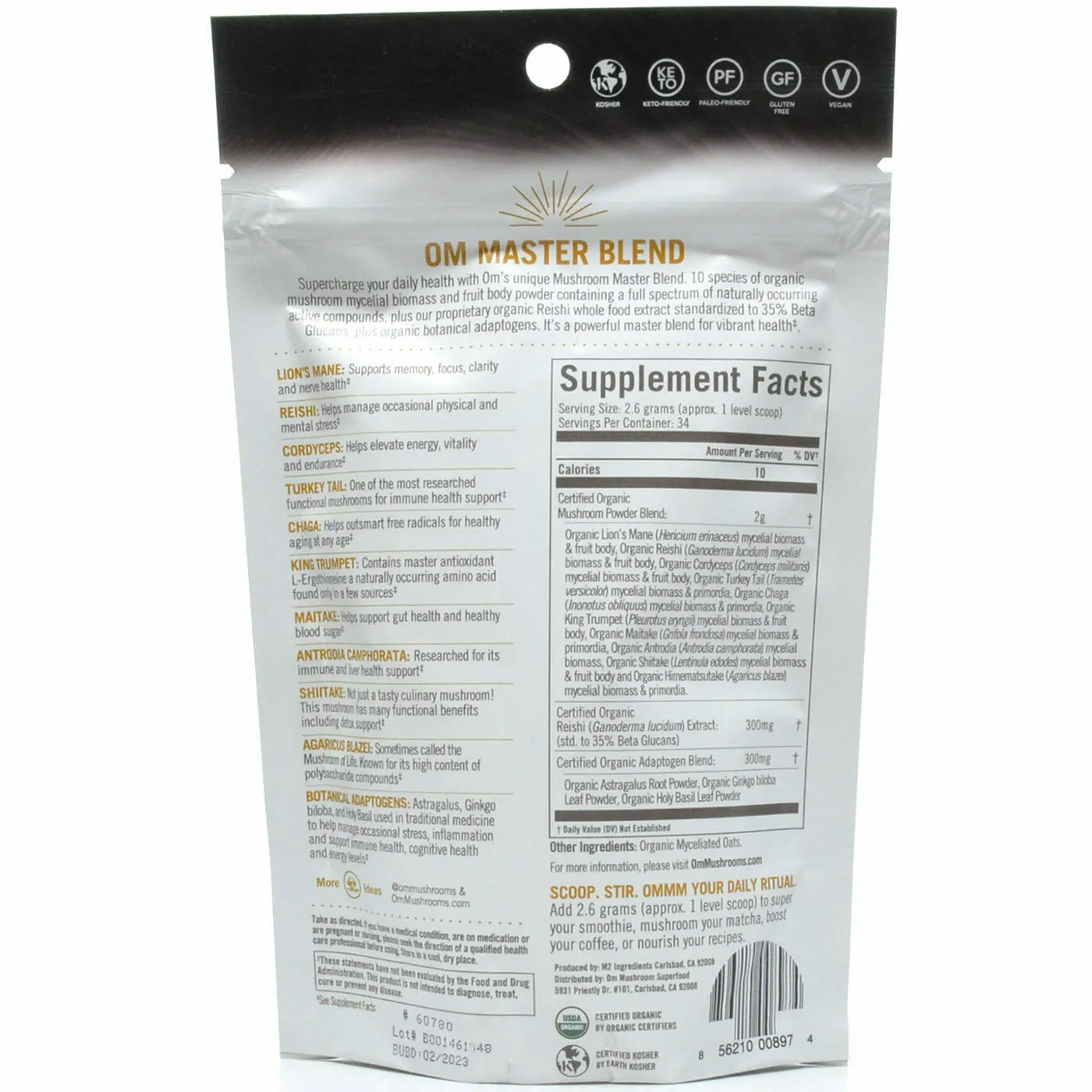 Mushroom Master Blend Powder By Om Mushroom