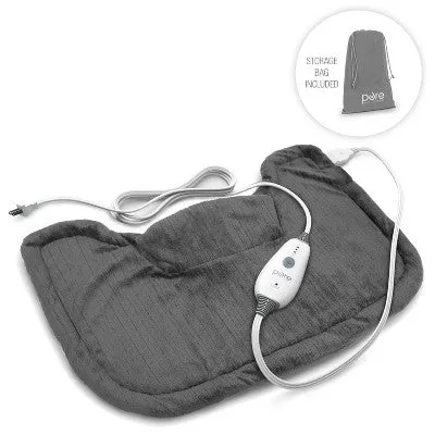 Open Box - Pure Enrichment PureRelief  with 4 Heat Settings and Magnetic Closure Neck and Shoulder Heating Pad  - 14" x 22" - Charcoal Gray