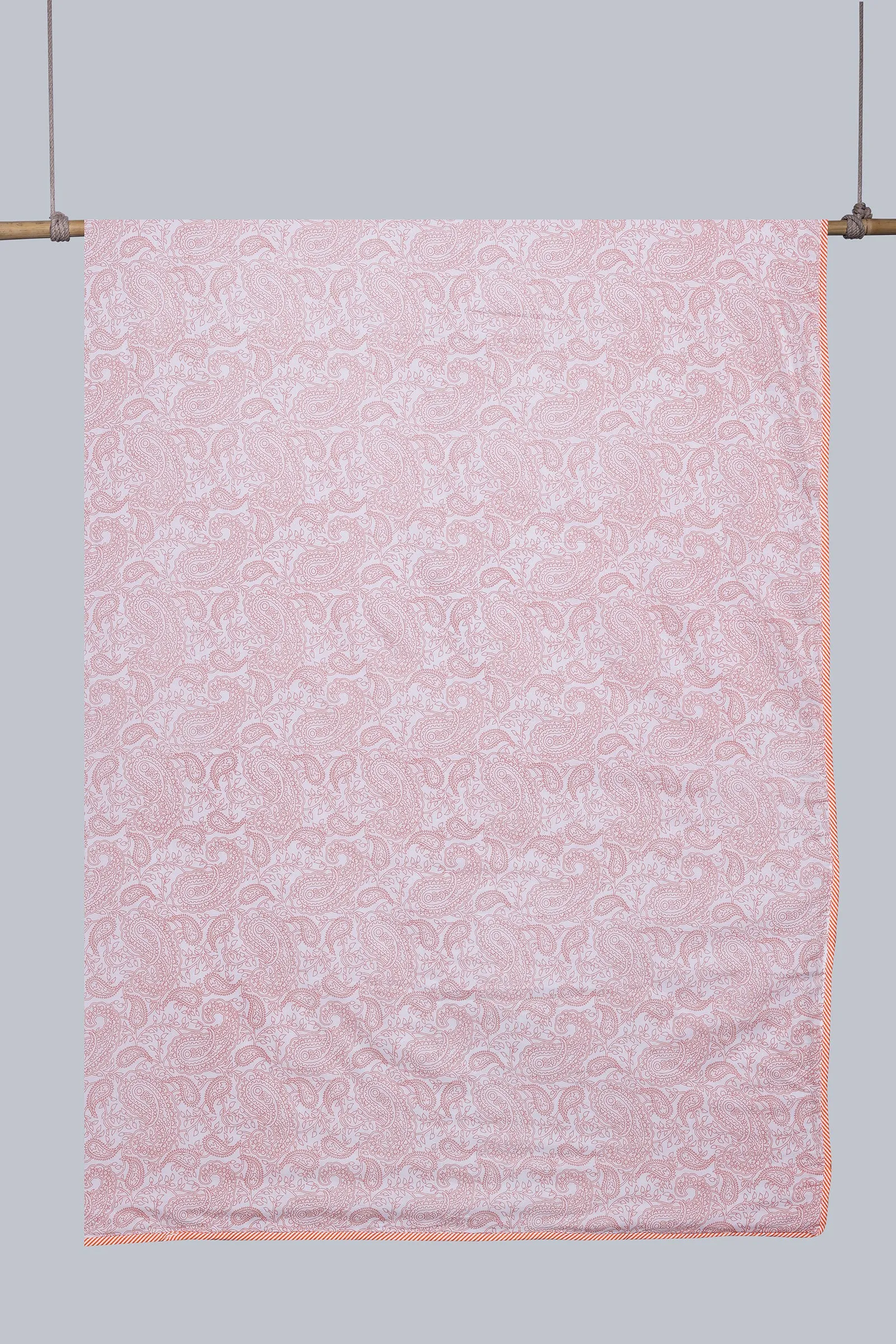 Paisely Orange Reversible Cotton Muslin Dohar