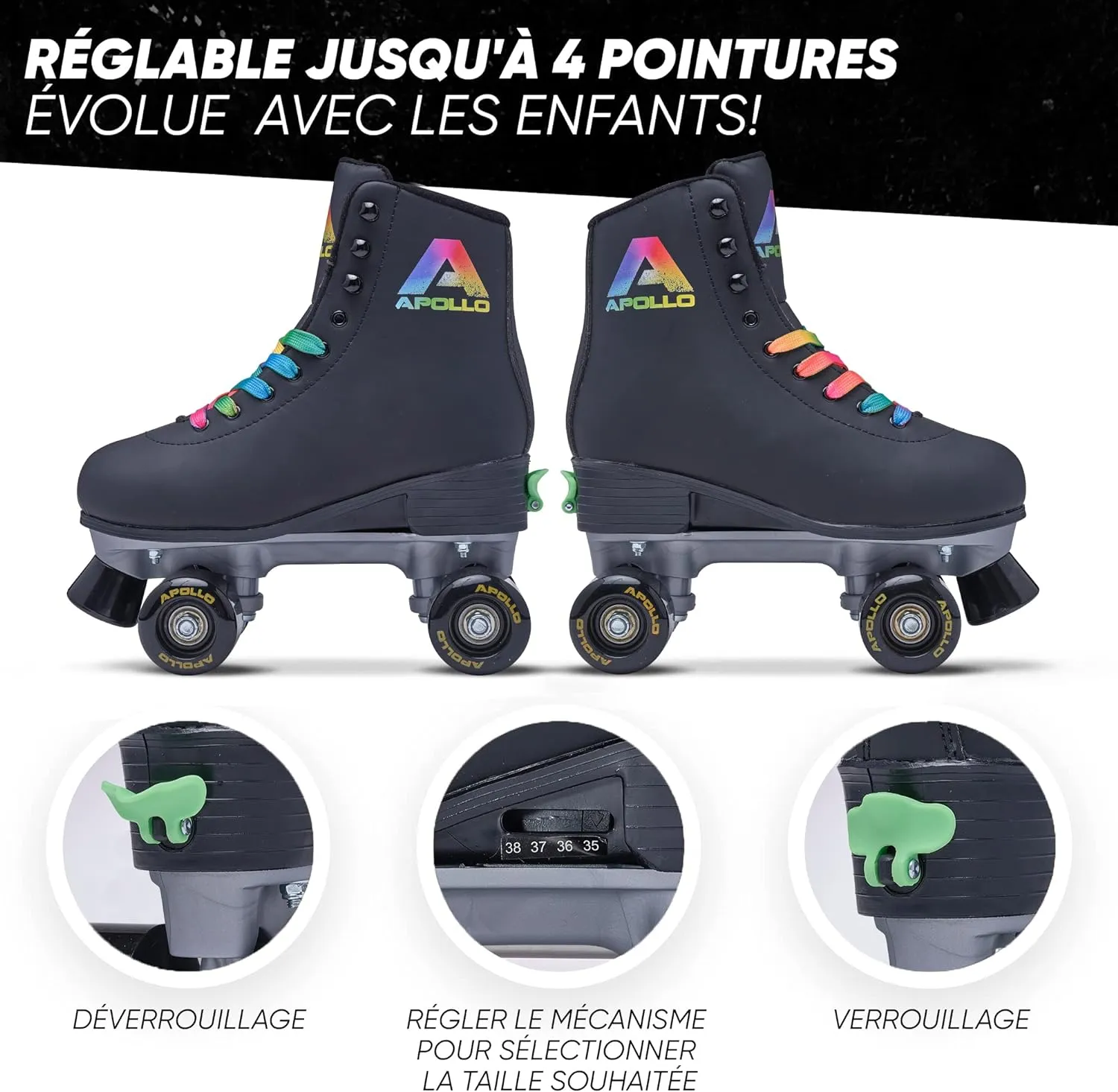 Patin  roulettes - Rollers Fille et Garon Apollo | Fitnessterapy