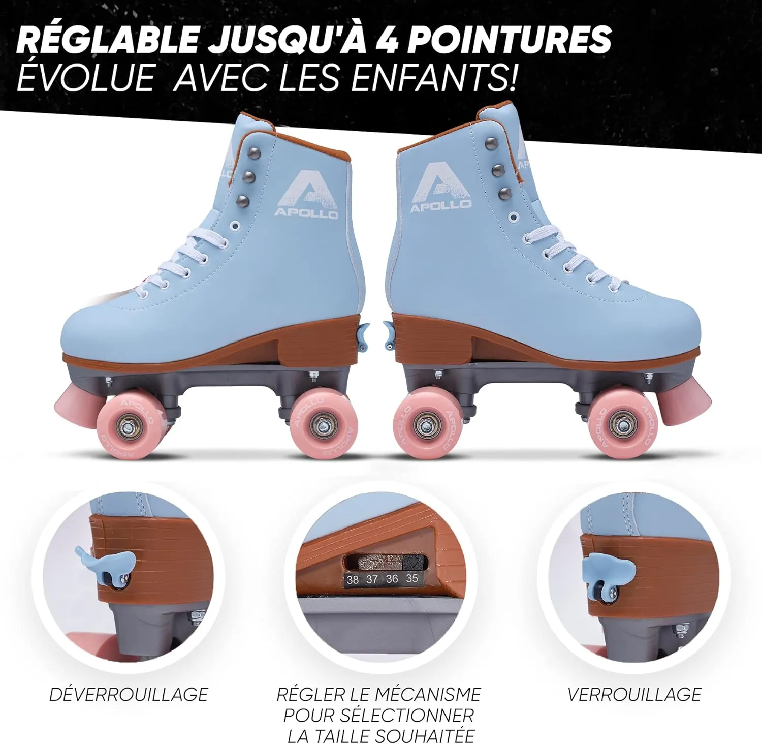 Patin  roulettes - Rollers Fille et Garon Apollo | Fitnessterapy