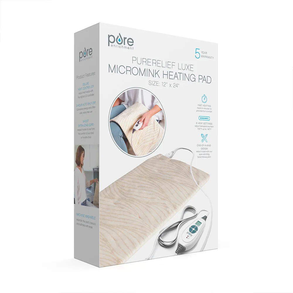 PureRelief Luxe Micromink Heating Pad