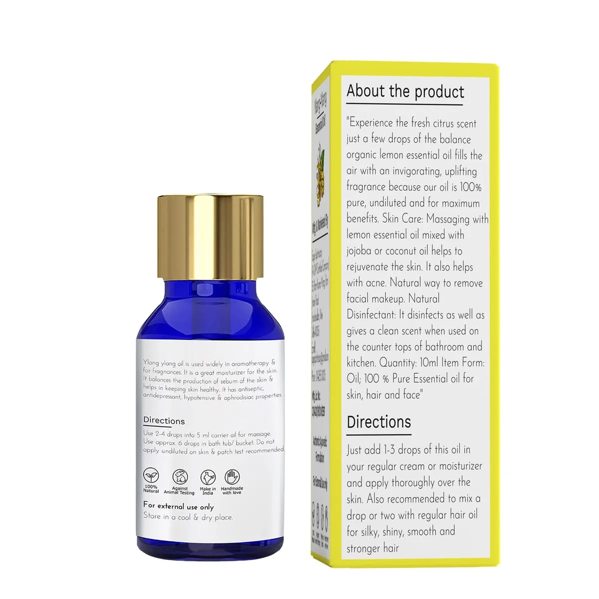 Sage Apothecary Pure & Natural Ylang-Ylang Essential Oil- 10 ML, Undiluted for For Skin Care,helps Hair Growth, Immunity, Face, Body, Sleep, Dry Skin, Massage, Oily Skin, Diffuser & Aromatherapy