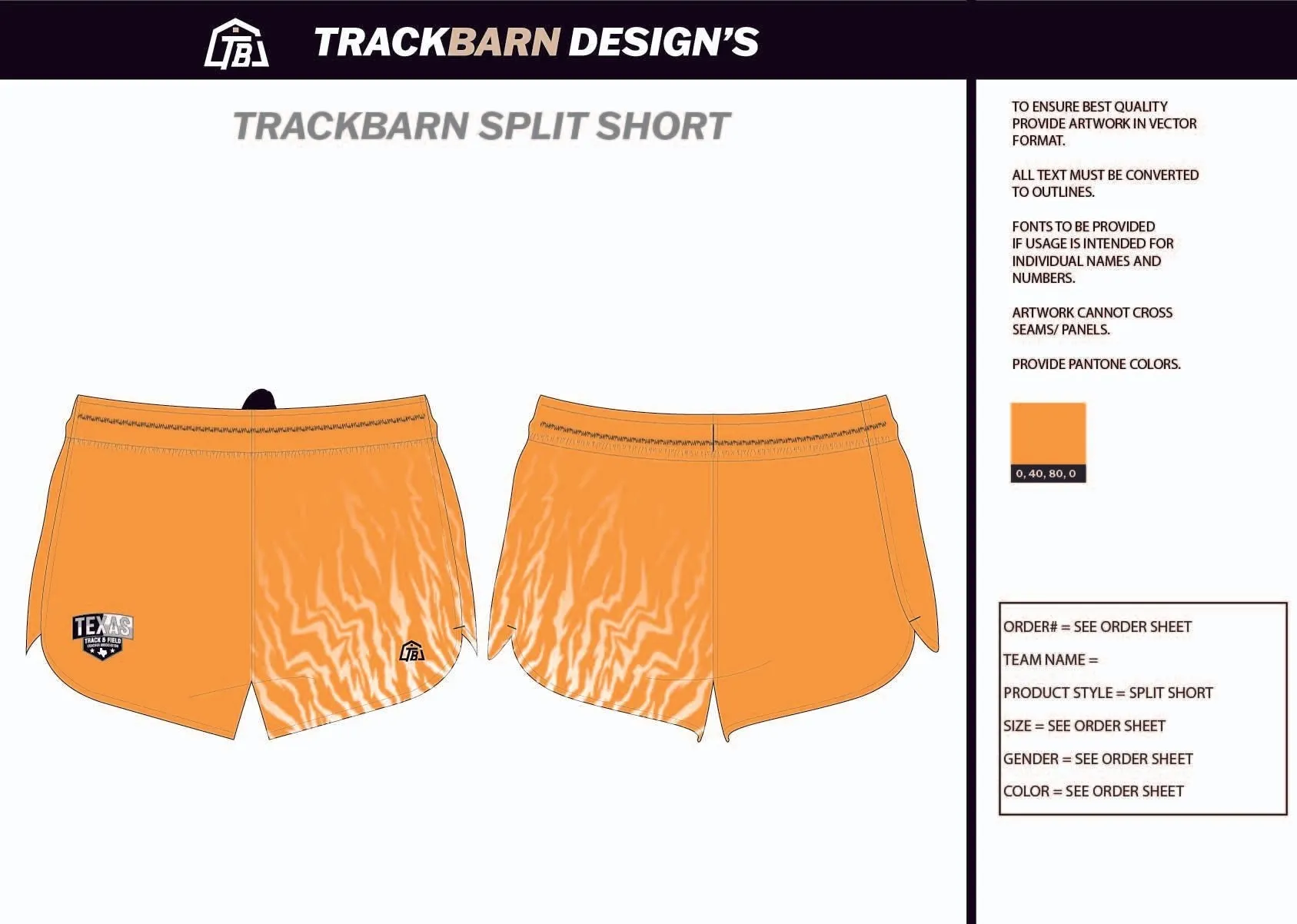 TTFCA-- Youth Split Track Short