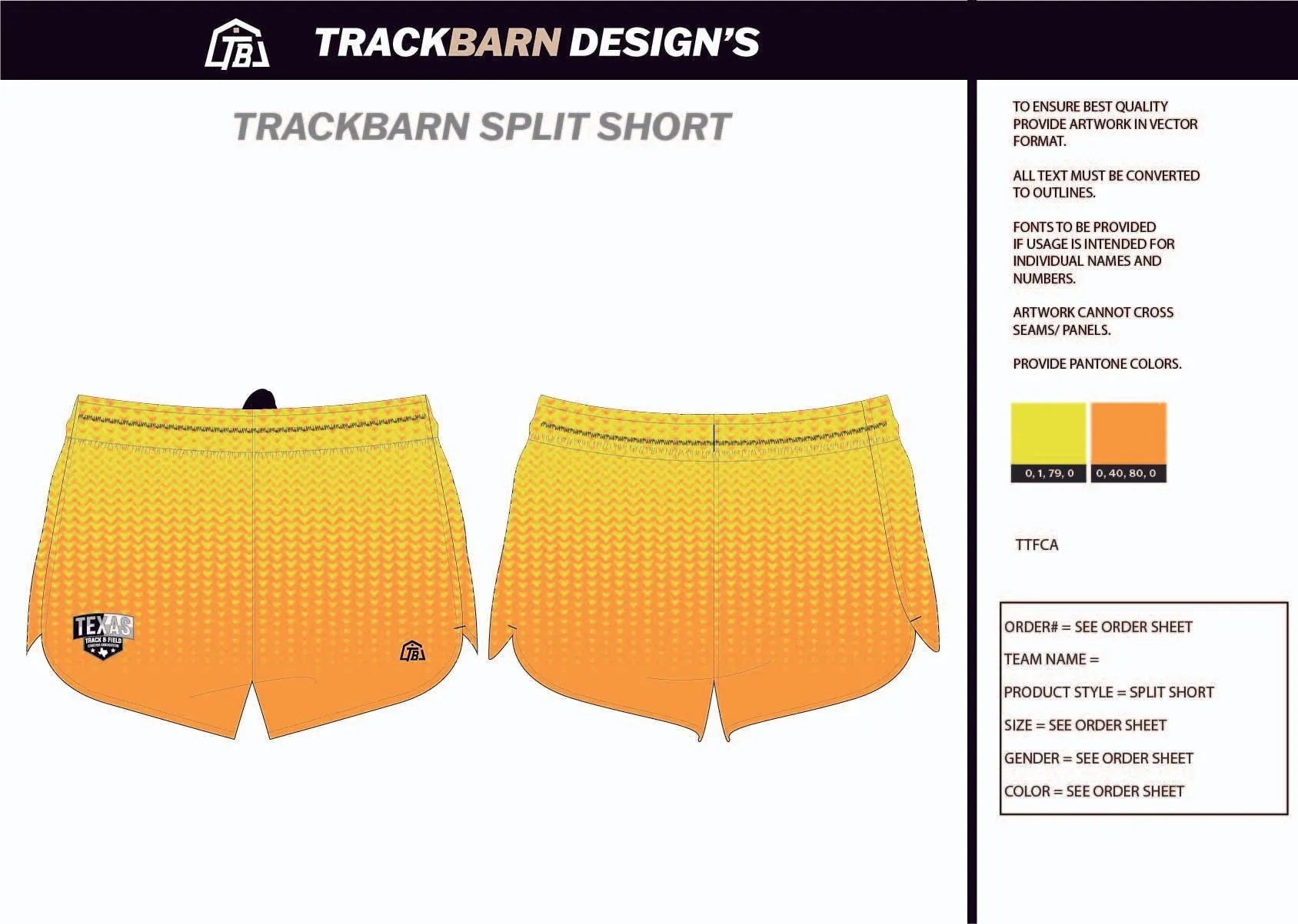 TTFCA-- Youth Split Track Short