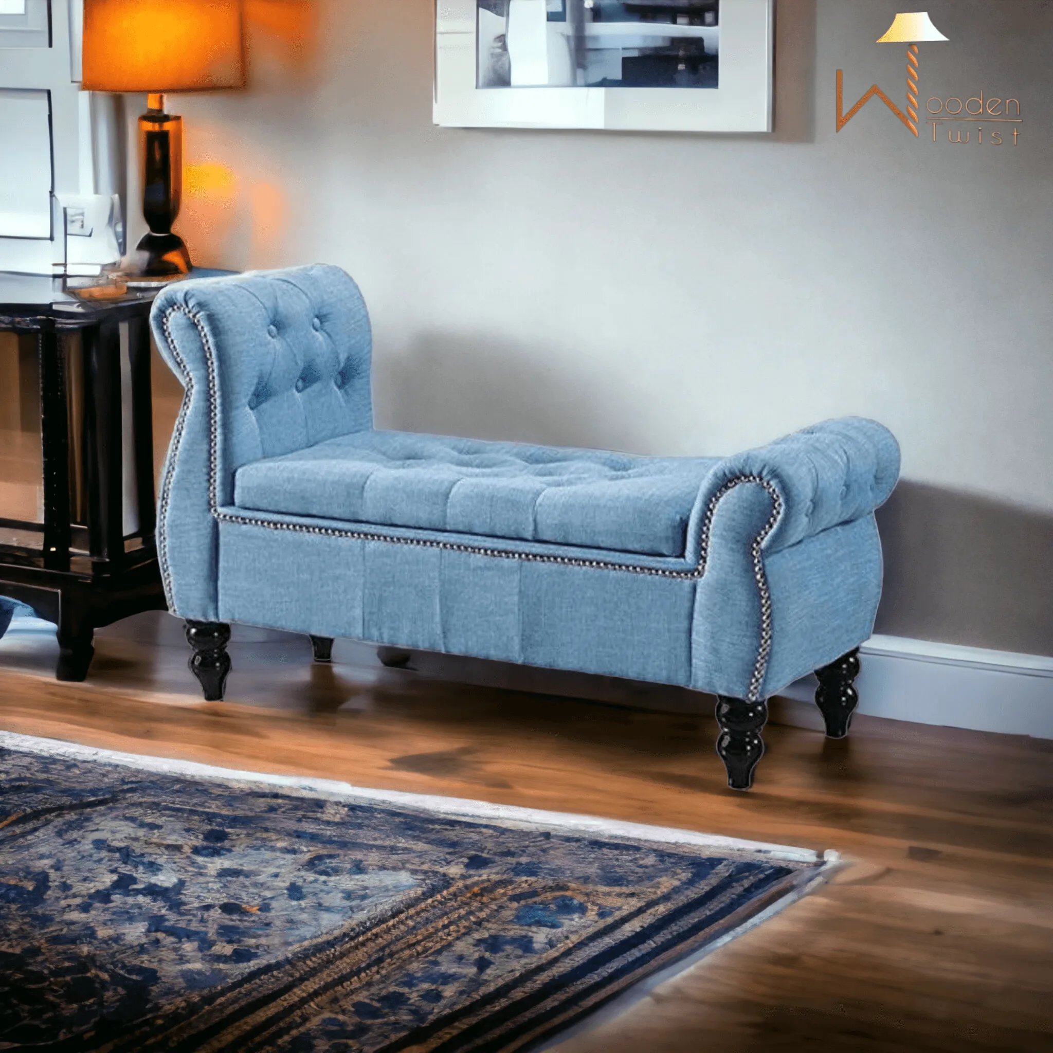 Upholstered Tufted Storage Bench Sofa Footstool Bed End Table for Living Room Bedroom