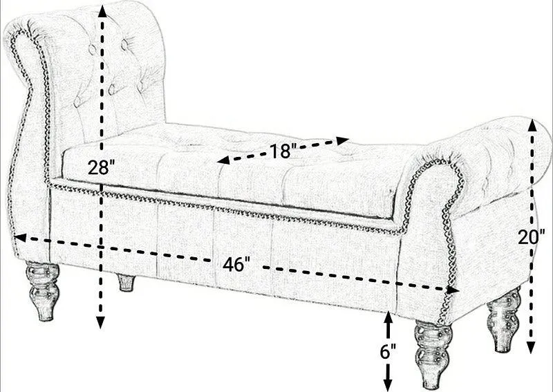 Upholstered Tufted Storage Bench Sofa Footstool Bed End Table for Living Room Bedroom